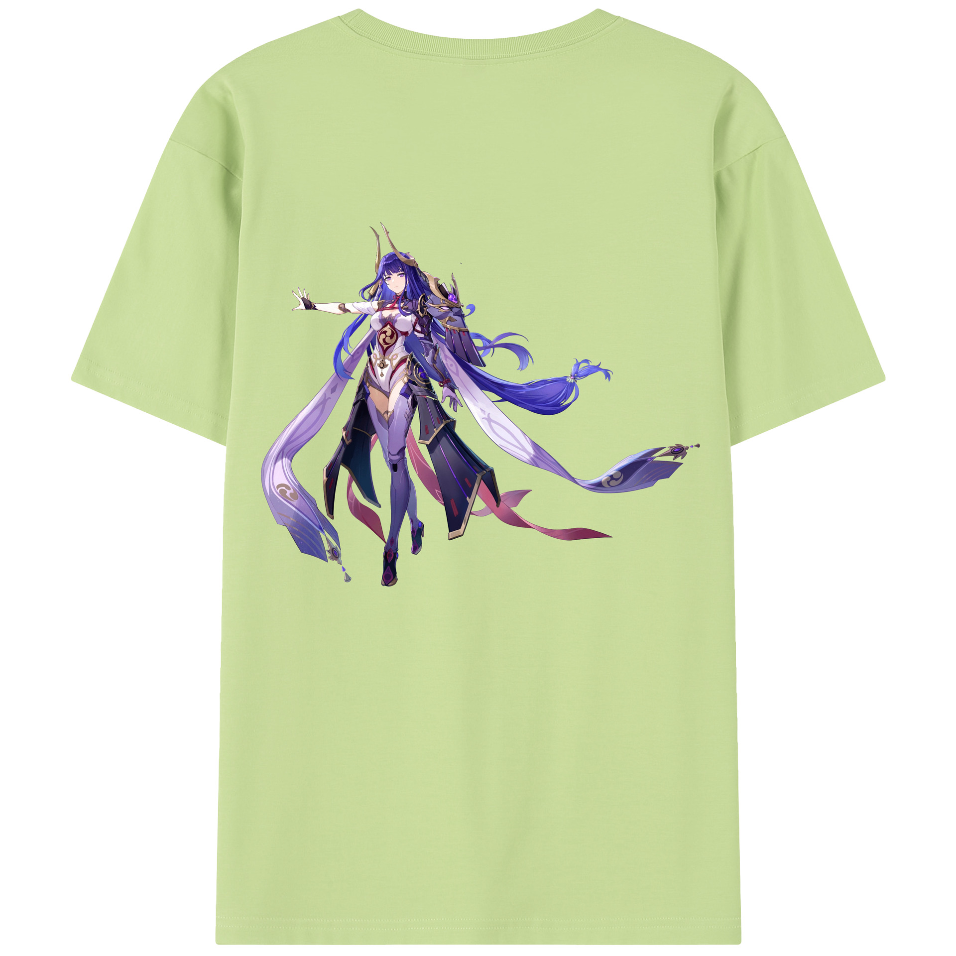 げんし神 雷電将軍 らいでんしょうぐん genshin Raiden Shogun 綿100％半袖Tシャツ（背面プリント）